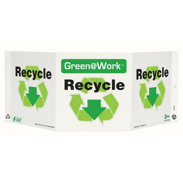 ZING Green At Work TriView Sign, 7.5X20- Model 3039